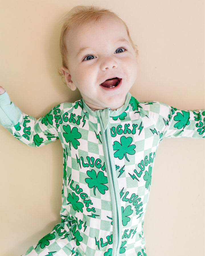 Bamboo Zip Romper | Lucky Shamrock