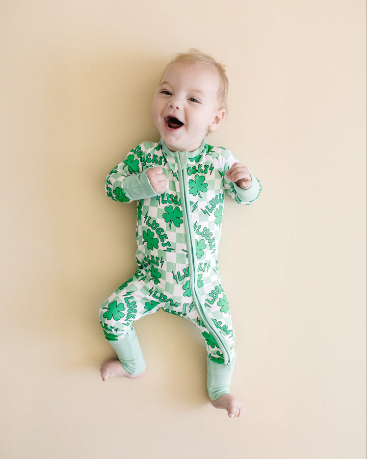 Bamboo Zip Romper | Lucky Shamrock