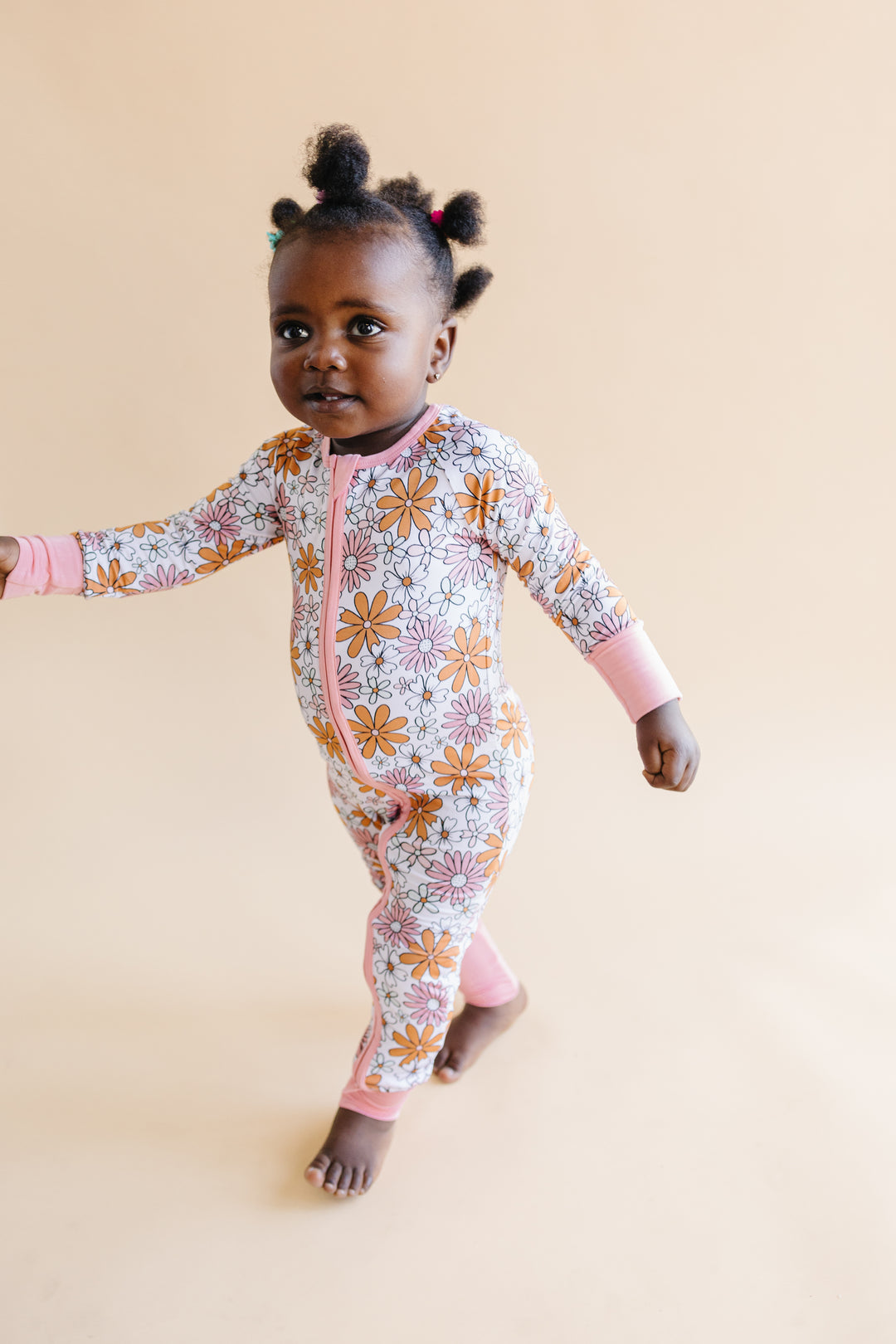 Bamboo Zip Romper | Retro Garden