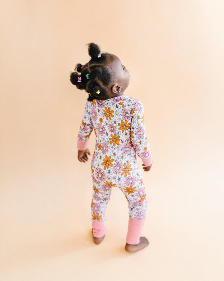 Bamboo Zip Romper | Retro Garden