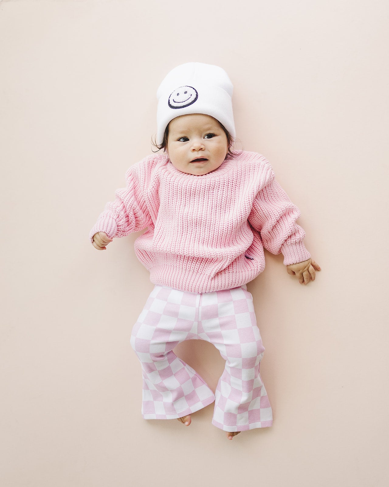 ね*み様 Andmary Baby knit babushka pink ANDMARY】Baby knit babushka
