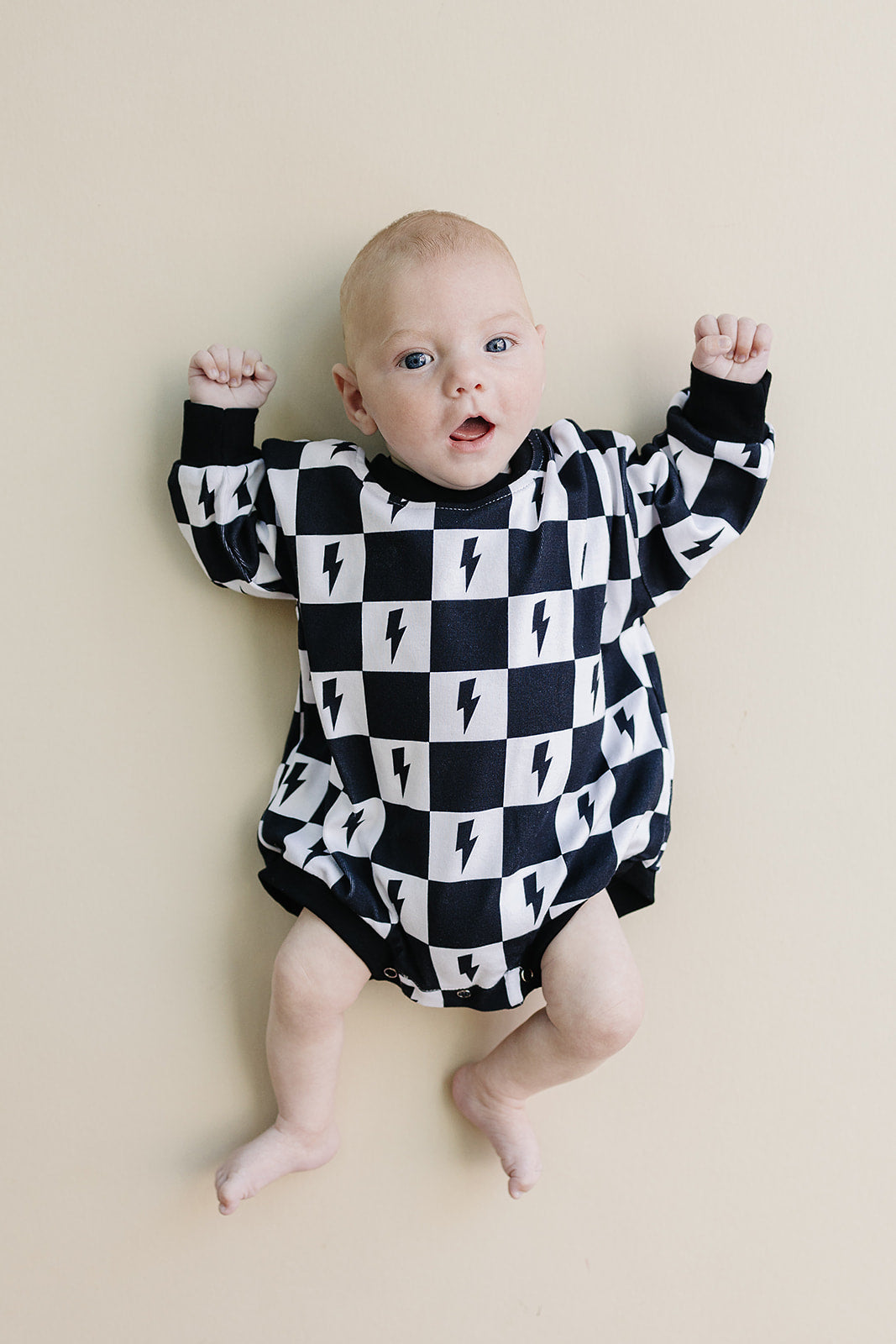 Bubble Romper | Charcoal Bolts