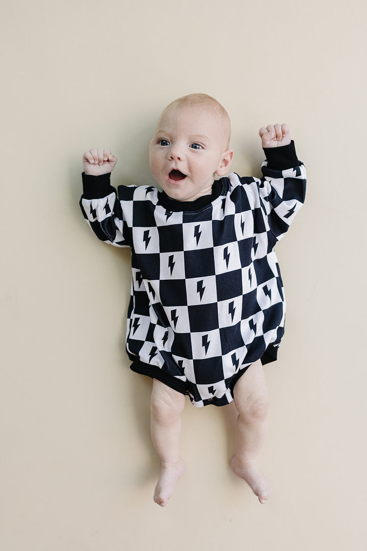 Bubble Romper | Charcoal Bolts