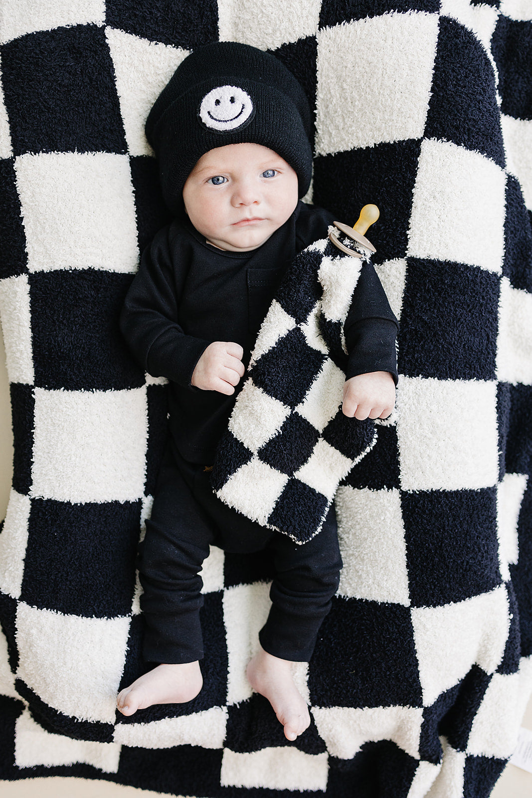 Checkered Plush Lovey | Black