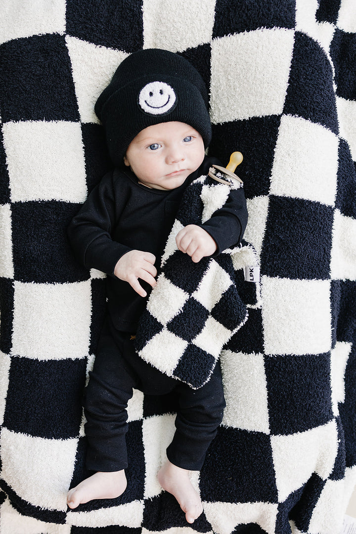 Checkered Plush Lovey | Black
