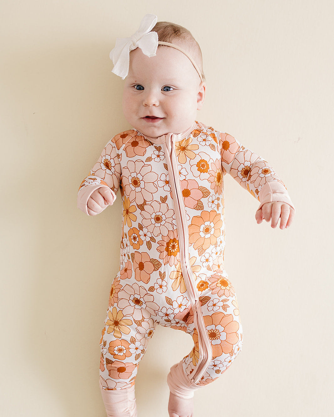 Bamboo Zip Romper | Sweet Blossom – LUCKY PANDA KIDS