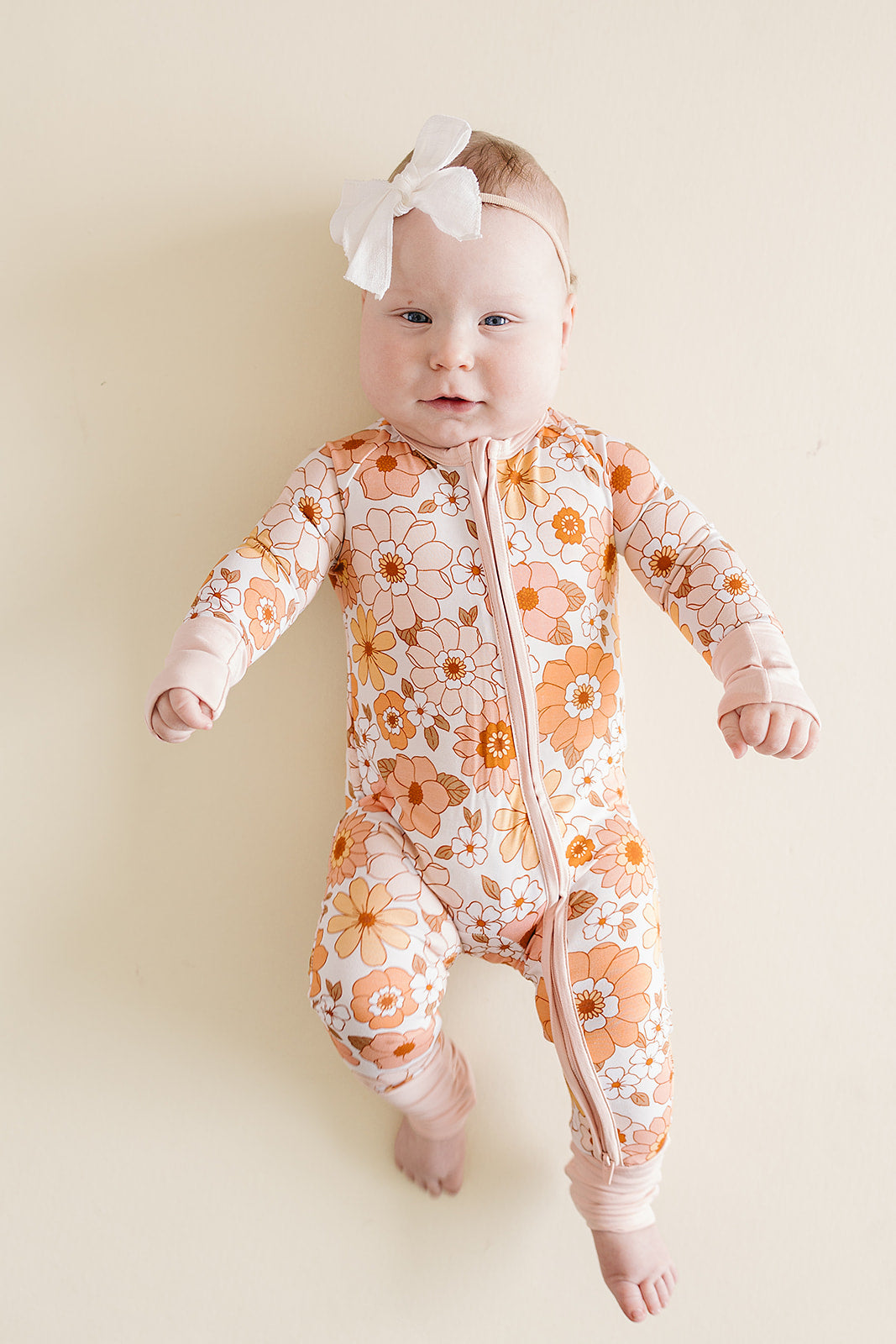 Bamboo Zip Romper | Sweet Blossom – LUCKY PANDA KIDS