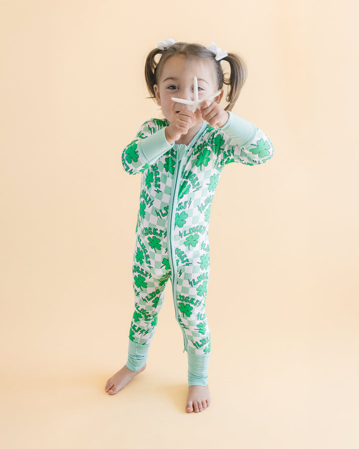 Bamboo Zip Romper | Lucky Shamrock