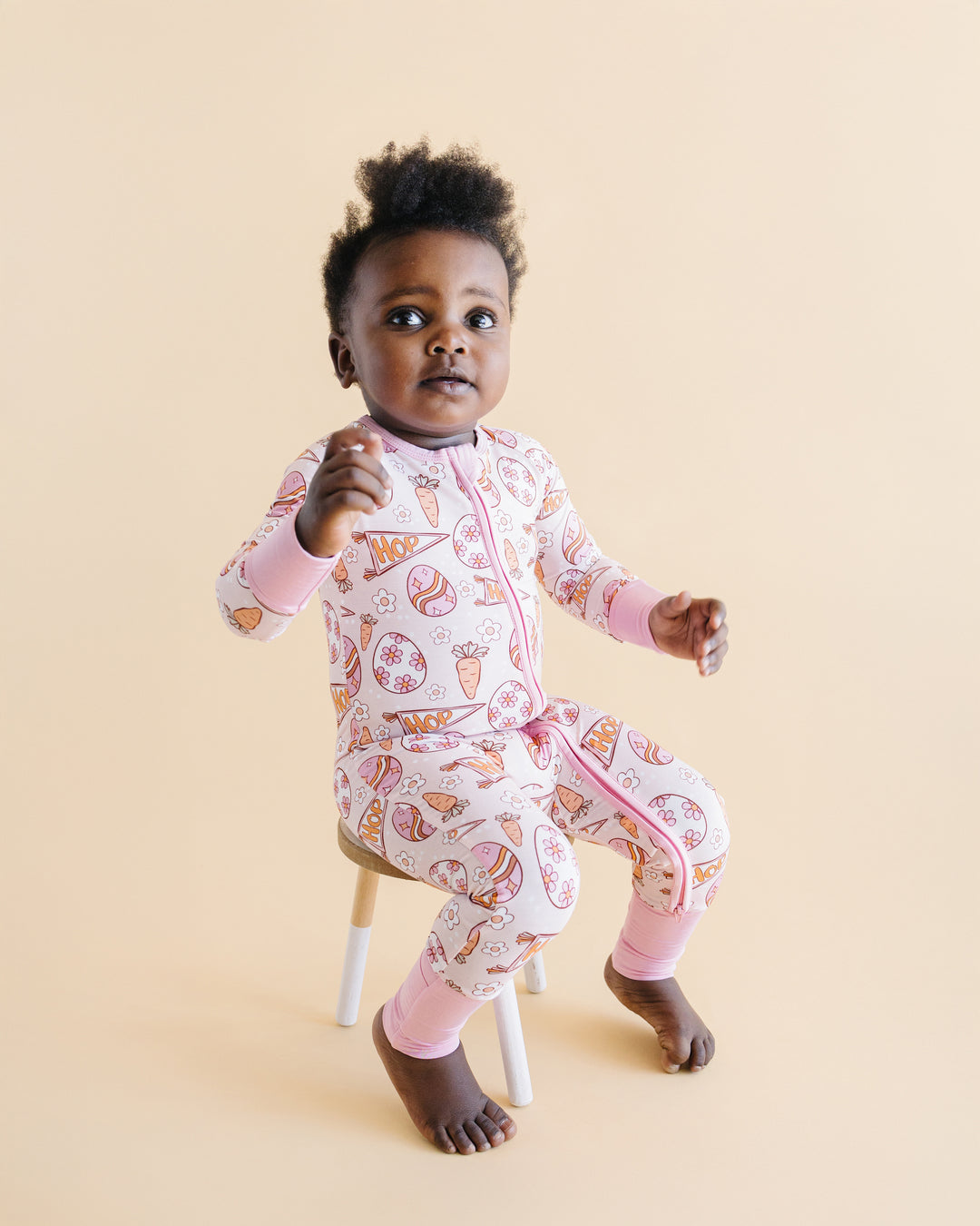 Bamboo Zip Romper | Easter Hop