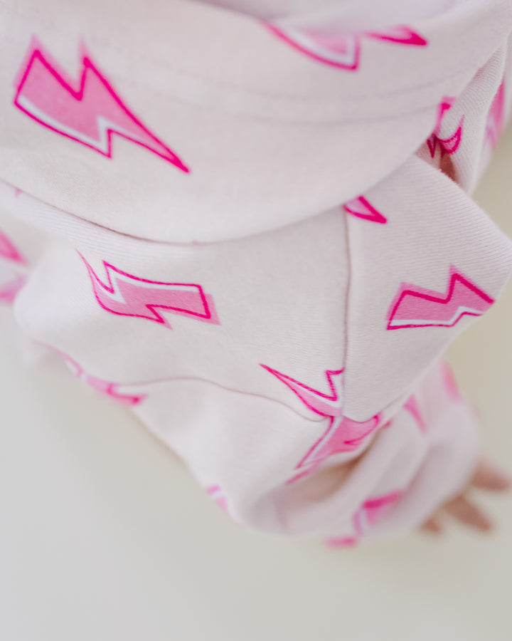 Hooded Bubble Romper | Pink Bolts