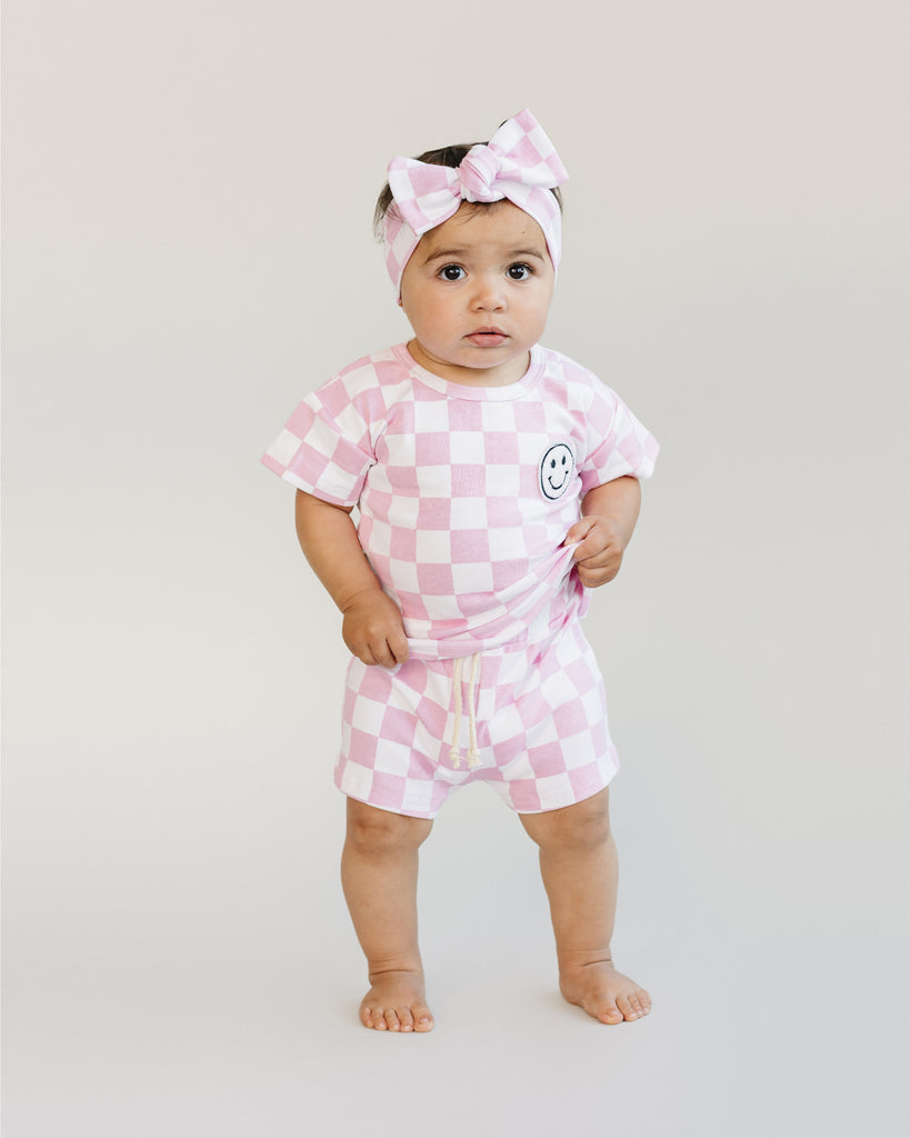 Checkered Shorts Set | Pink – LUCKY PANDA KIDS