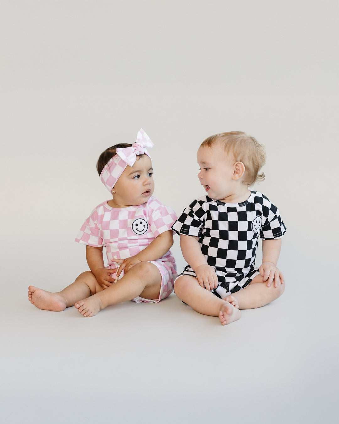 Checkered Shorts Set | Pink