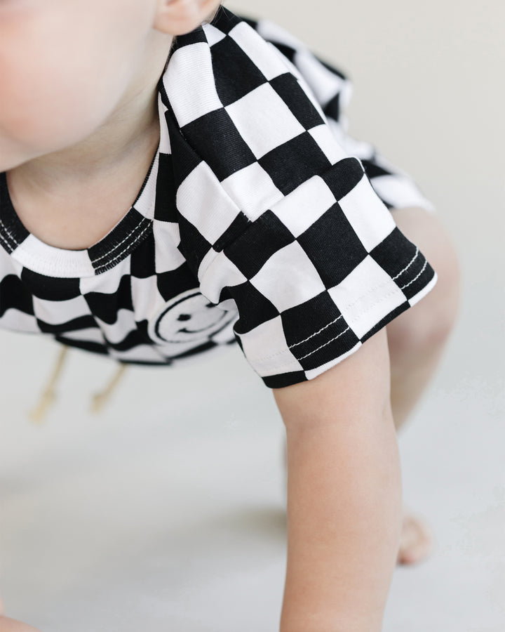 Checkered Shorts Set | Black