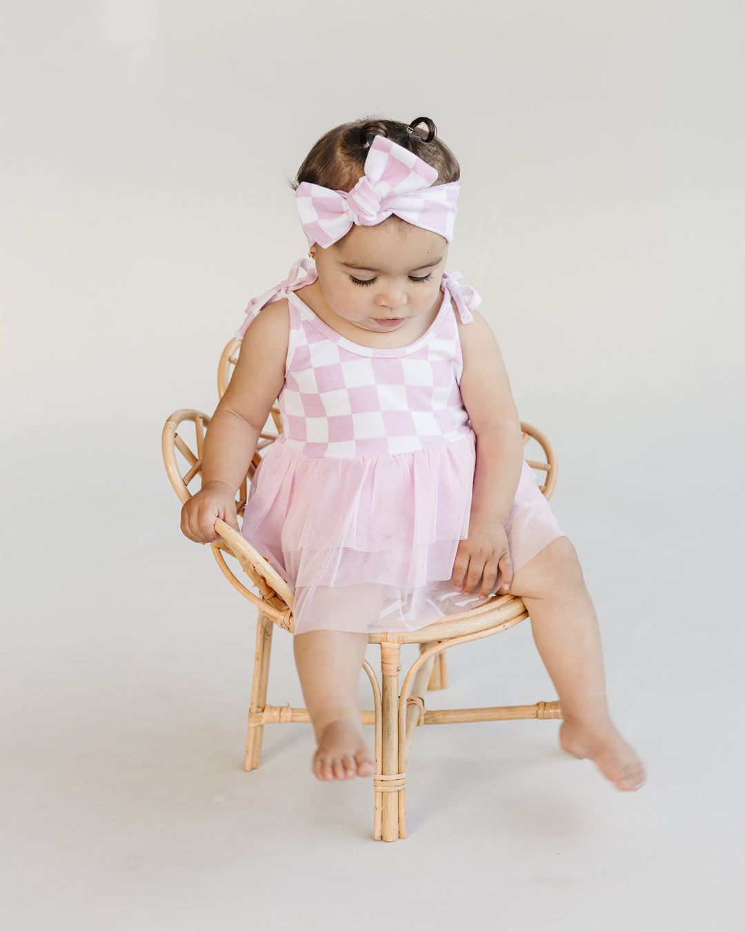 Tutu Romper | Checkered Pink