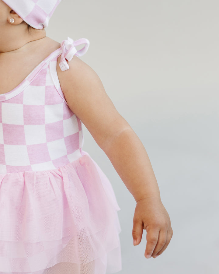 Tutu Romper | Checkered Pink