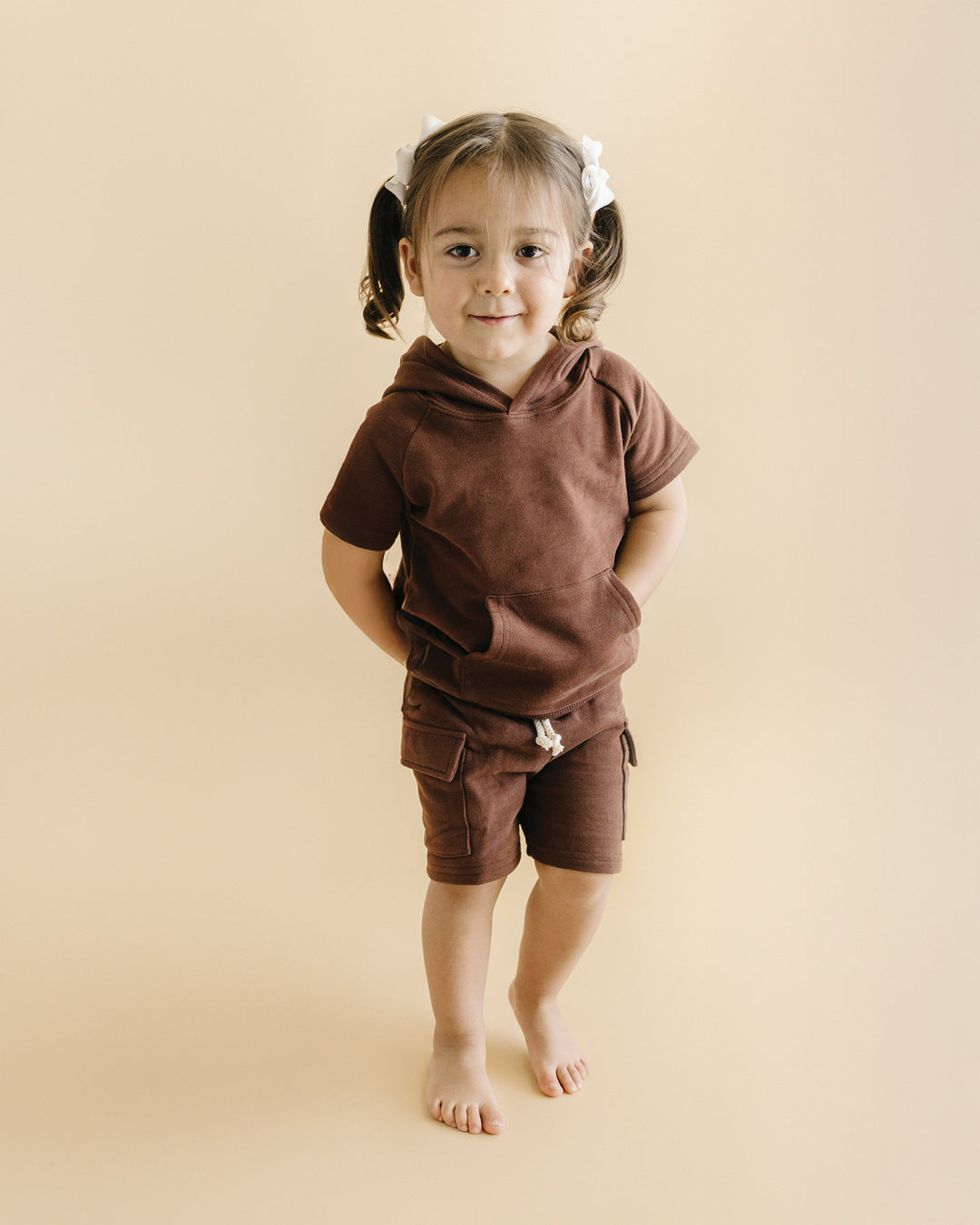 Terry Cargo Shorts Set | Chocolate