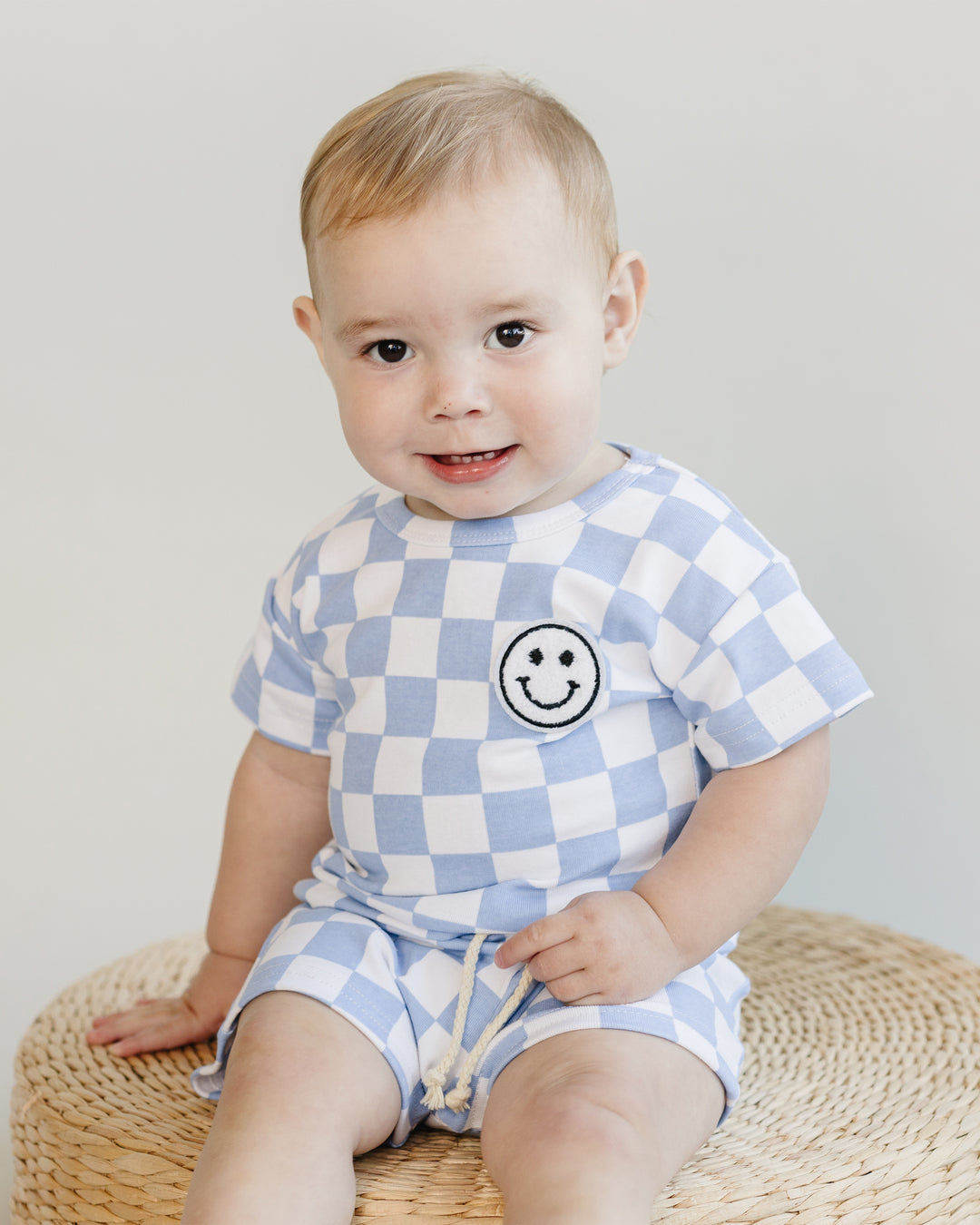 Checkered Shorts Set | Blue