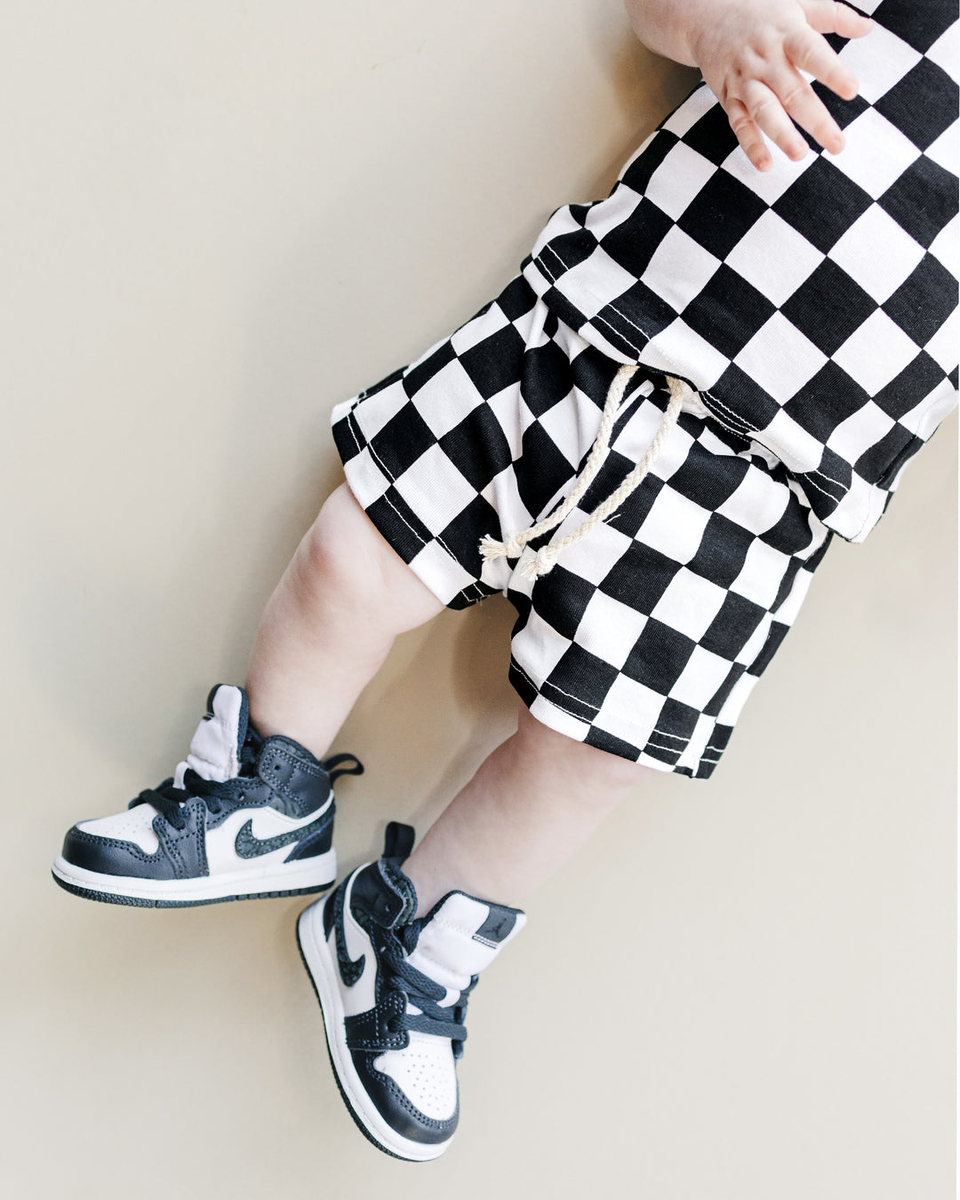 Checkered Shorts Set | Black