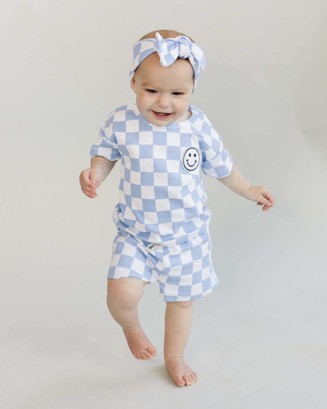 Checkered Shorts Set | Blue