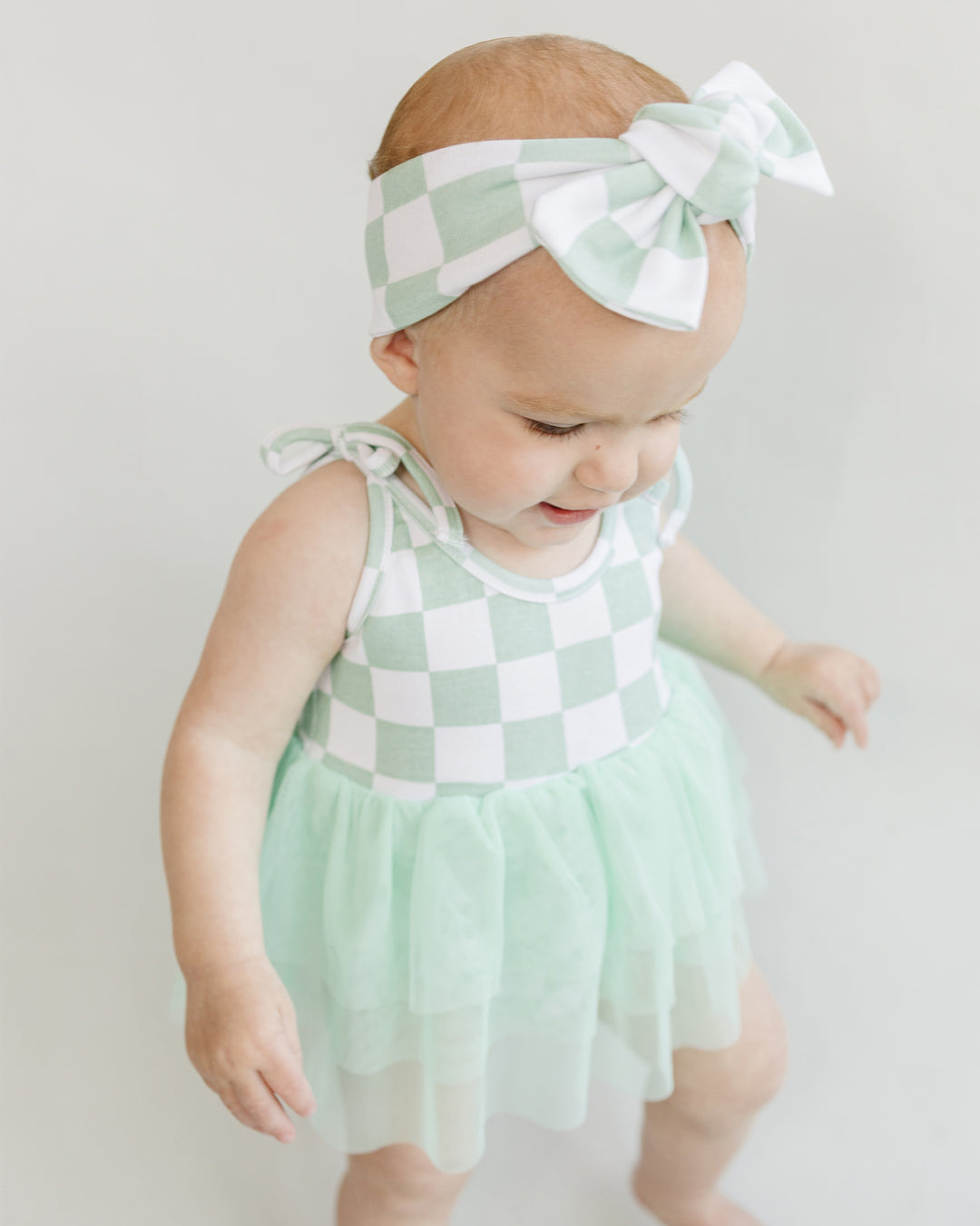 Tutu Romper | Checkered Mint