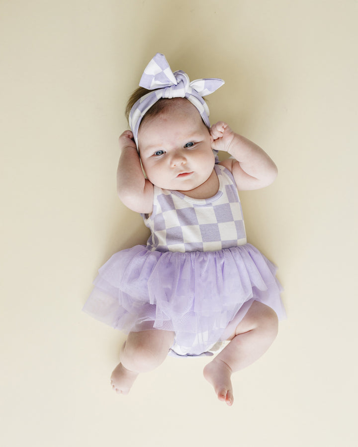 Checkered Headband | Lavender