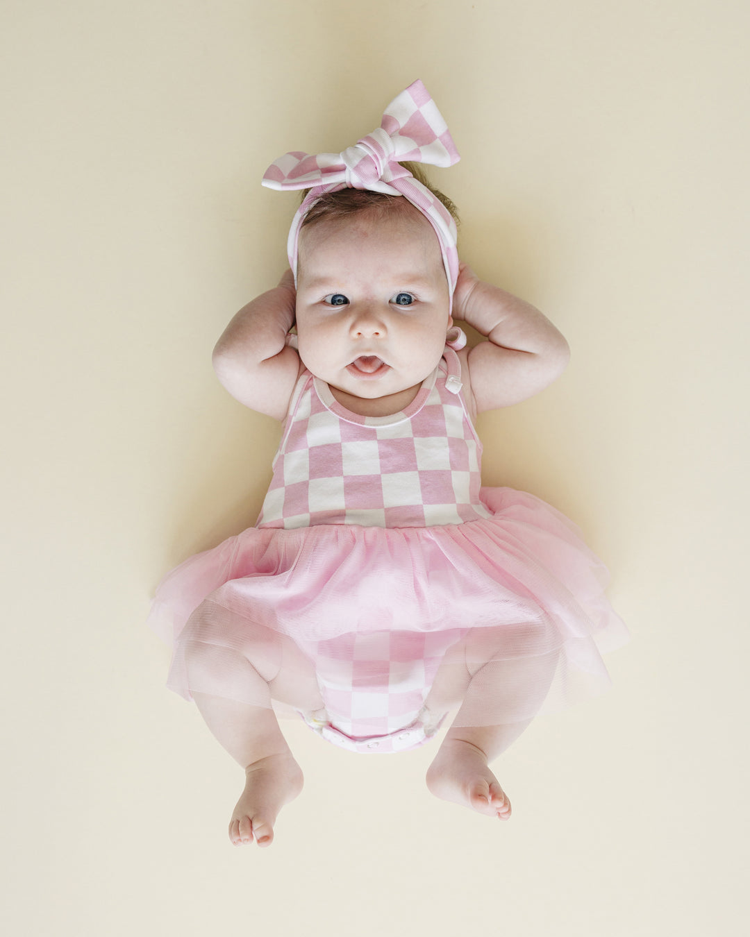 Tutu Romper | Checkered Pink