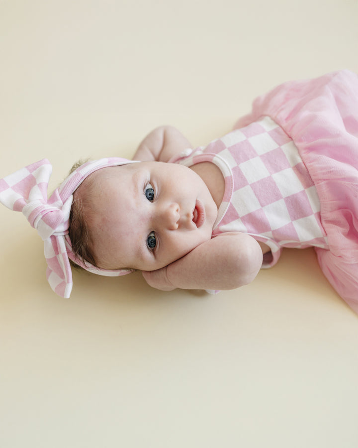 Tutu Romper | Checkered Pink