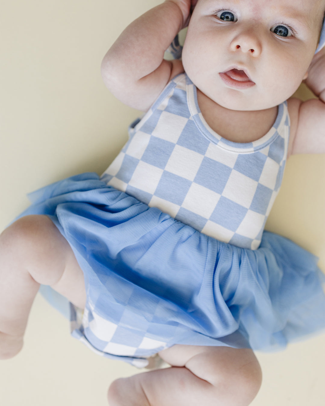 Tutu Romper | Checkered Blue