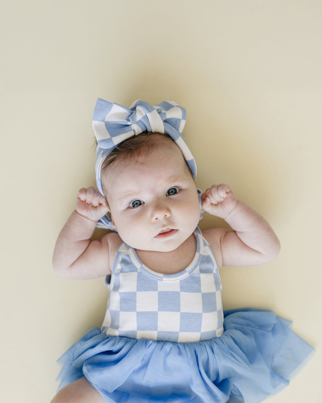 Tutu Romper | Checkered Blue