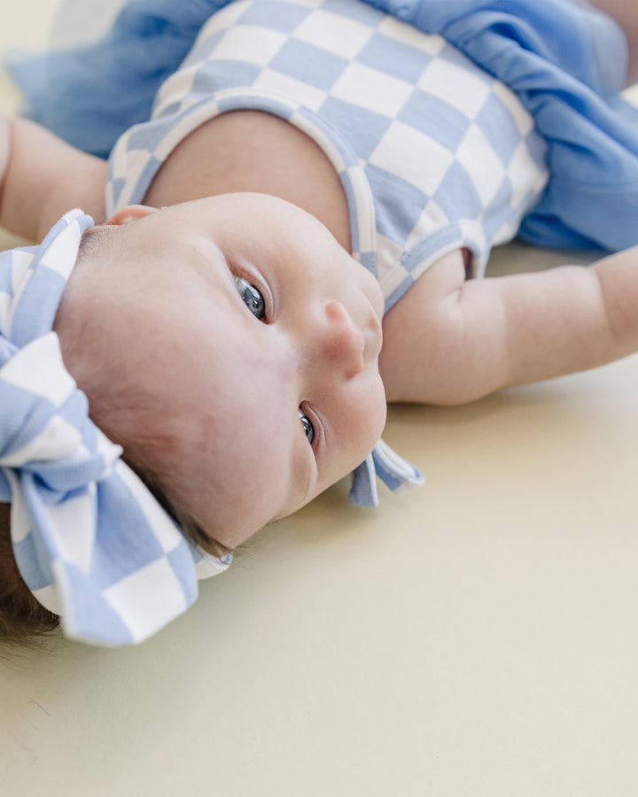 Tutu Romper | Checkered Blue