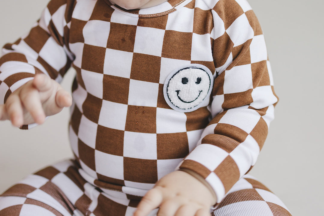 Checkered Smiley Lounge Set | Copper