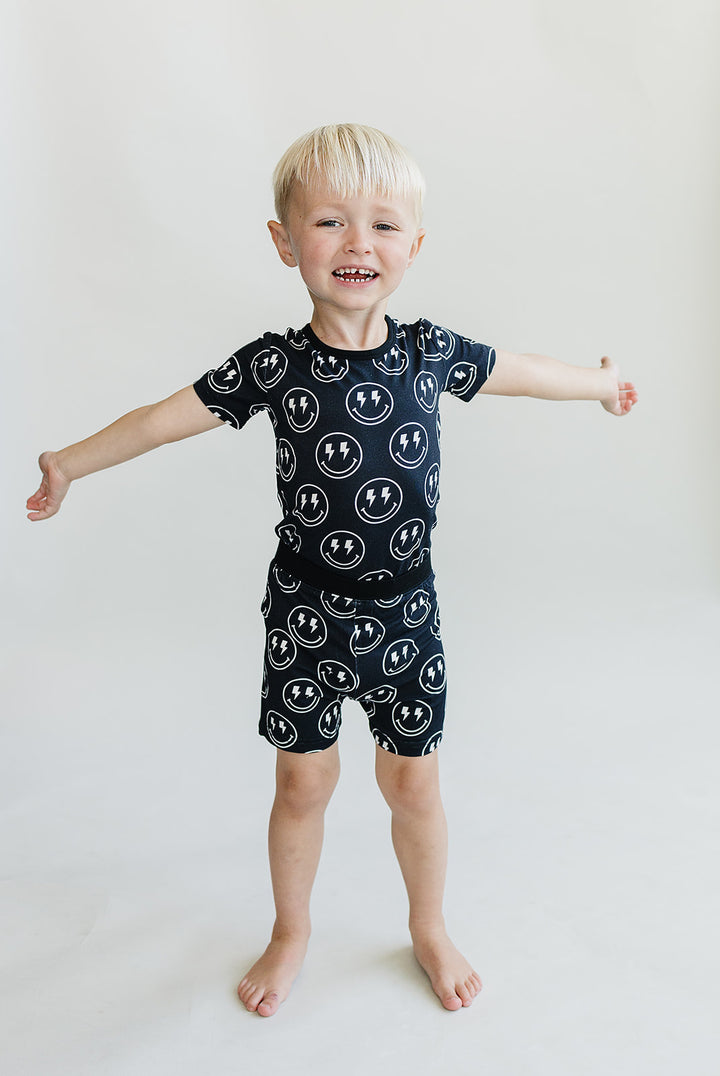 Bamboo Two Piece Shorts Set | Electric Smiley