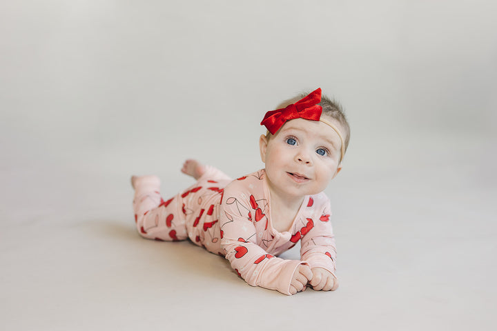 Bamboo Zip Romper | Cherry Heart