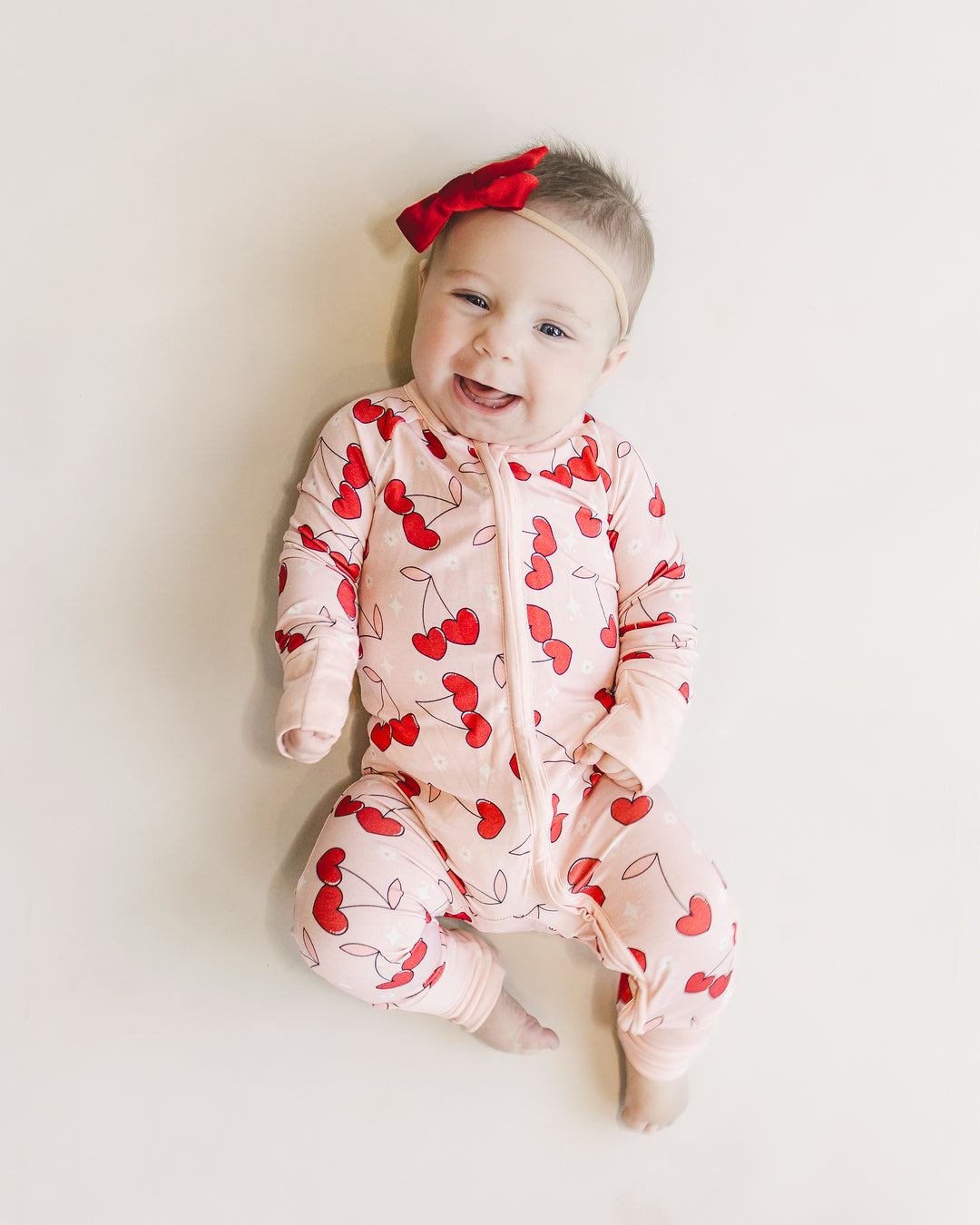 Bamboo Zip Romper | Cherry Heart