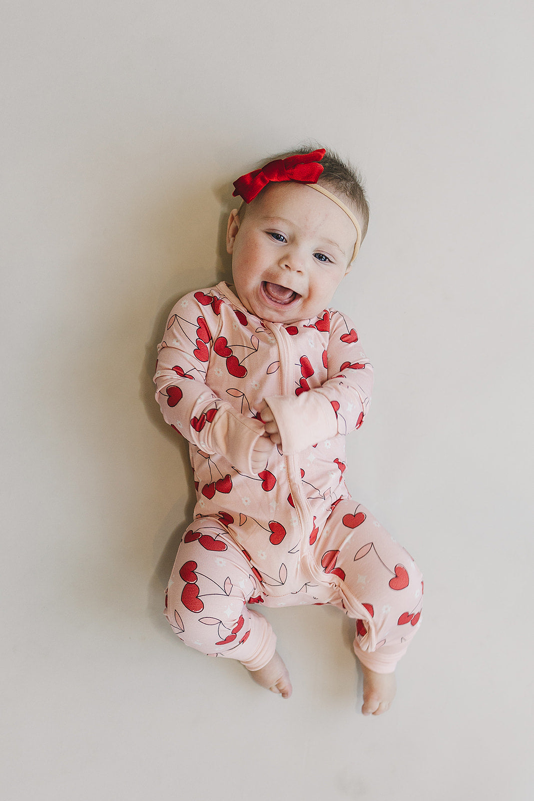 Bamboo Zip Romper | Cherry Heart