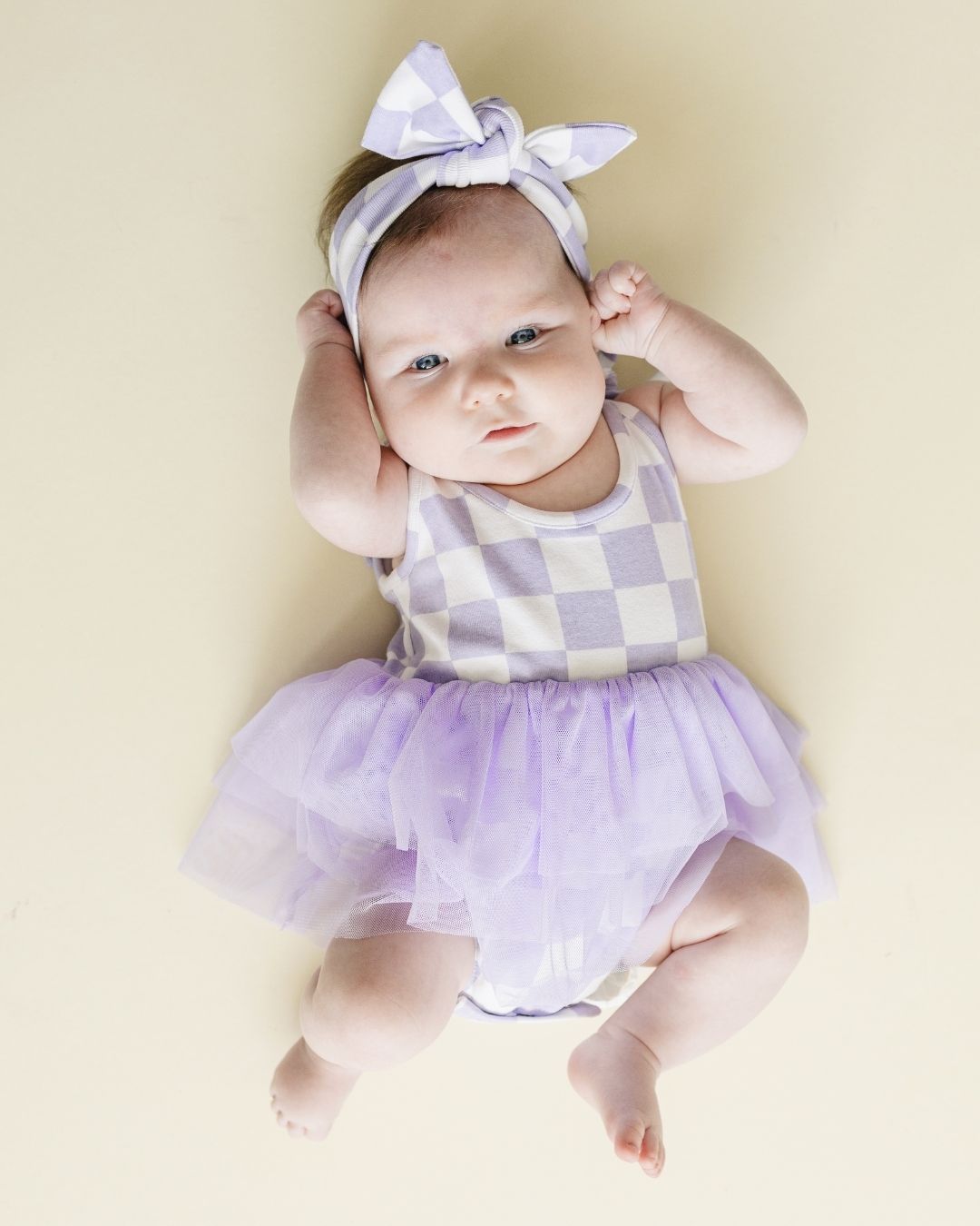 Checkered Headband | Lavender