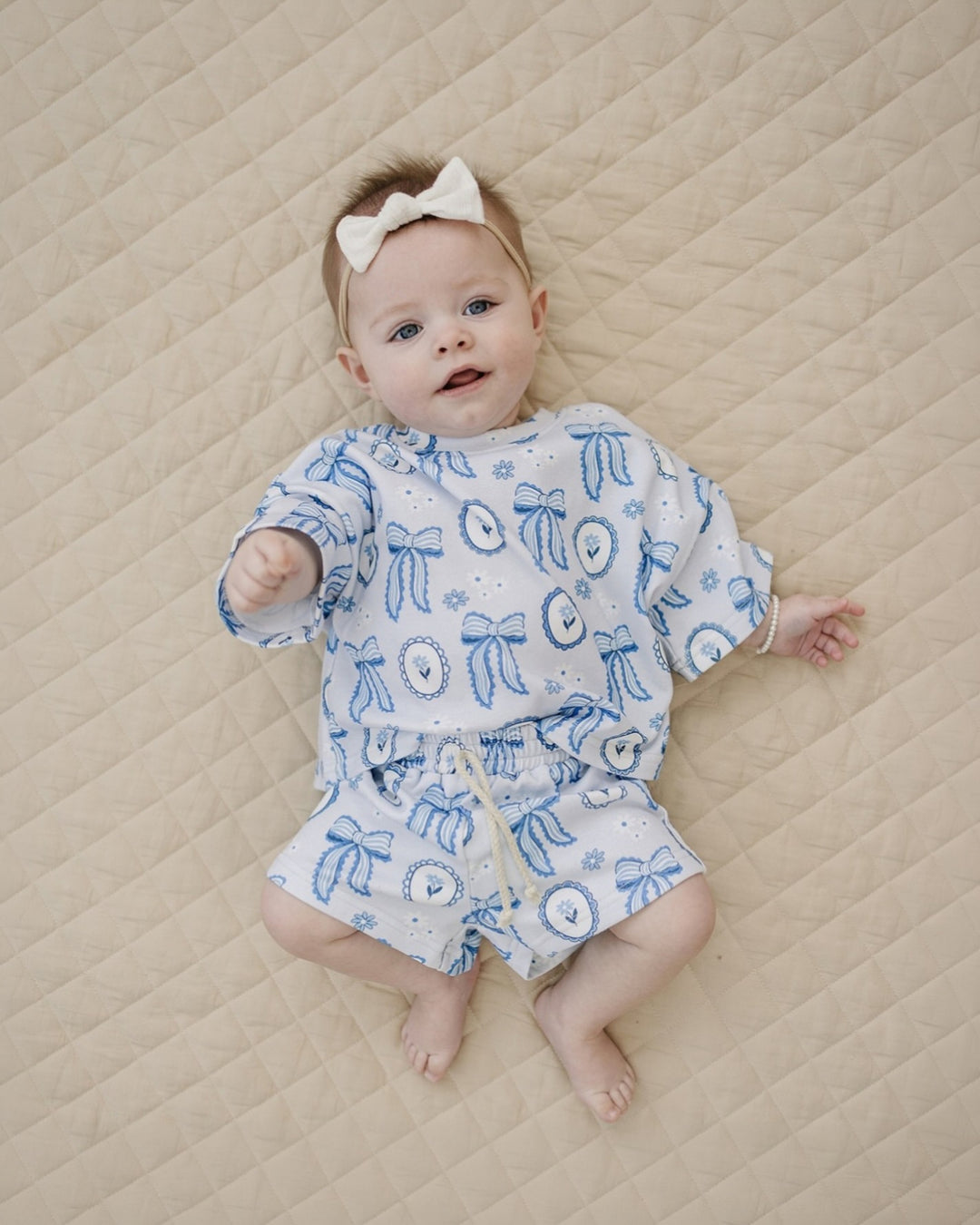 Shorts Set | Blue Bow