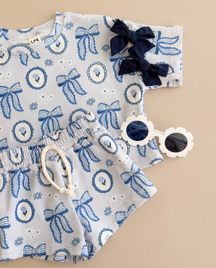 Shorts Set | Blue Bow
