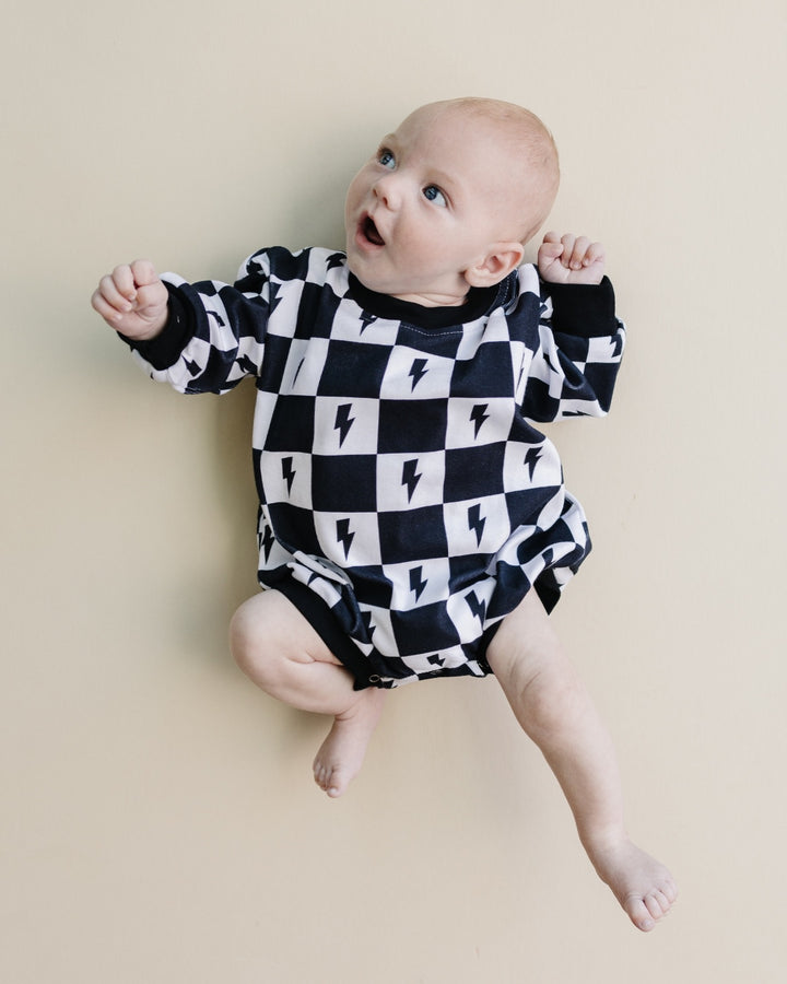 Bubble Romper | Charcoal Bolts