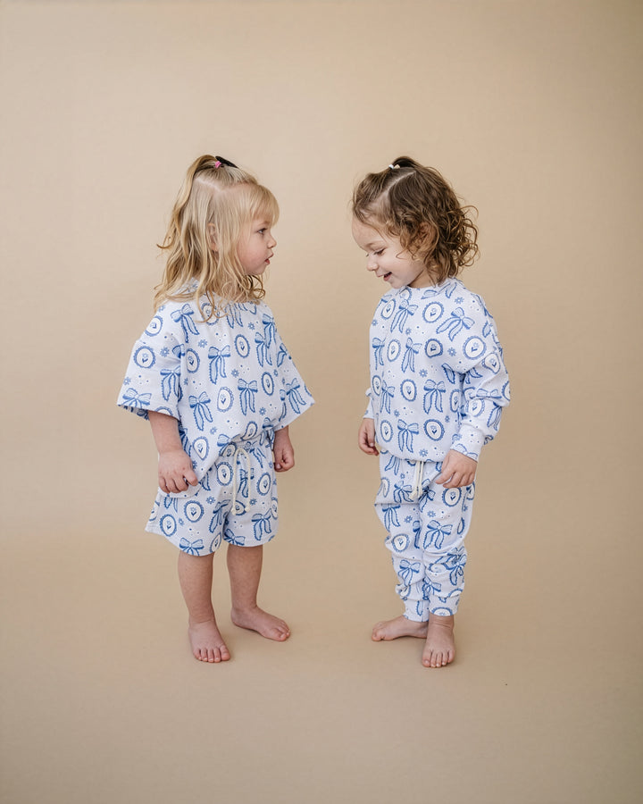 Shorts Set | Blue Bow