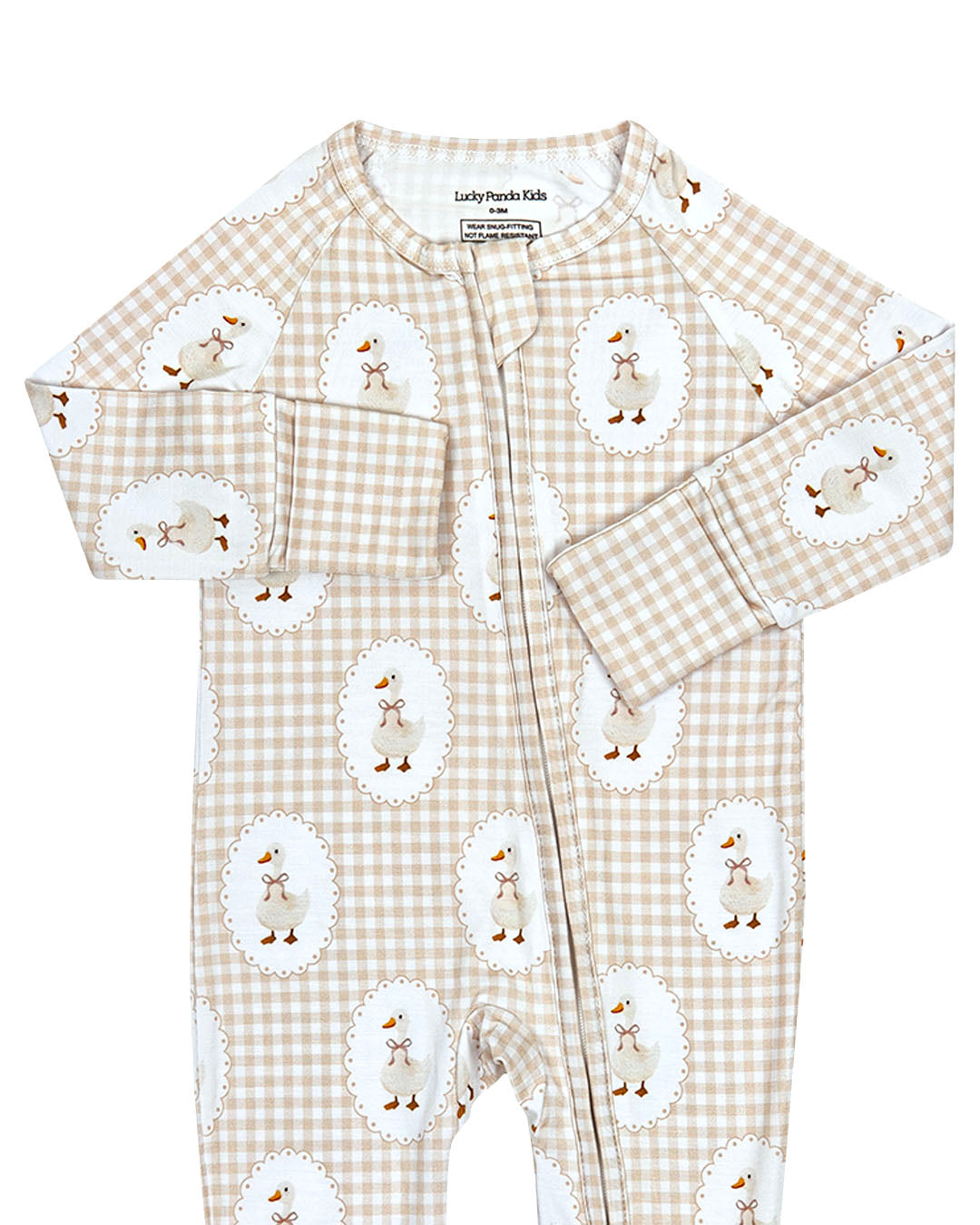 Bamboo Zip Romper | Gingham & Goose – LUCKY PANDA KIDS