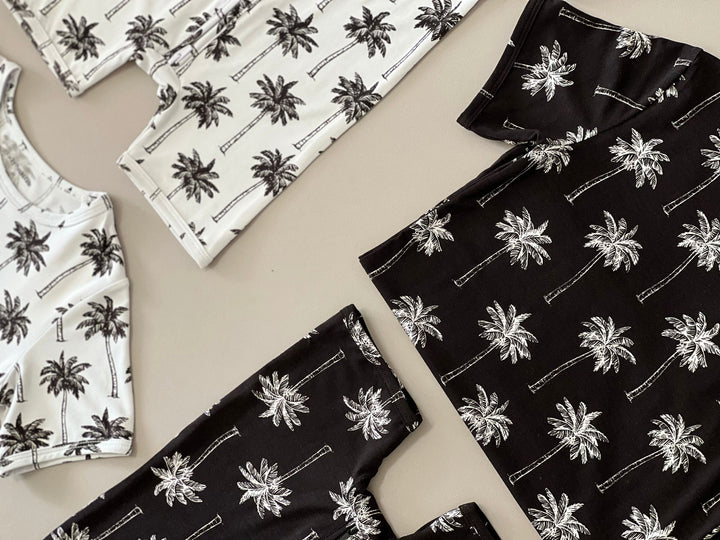 Bamboo Shorts Set | Palm Style Black