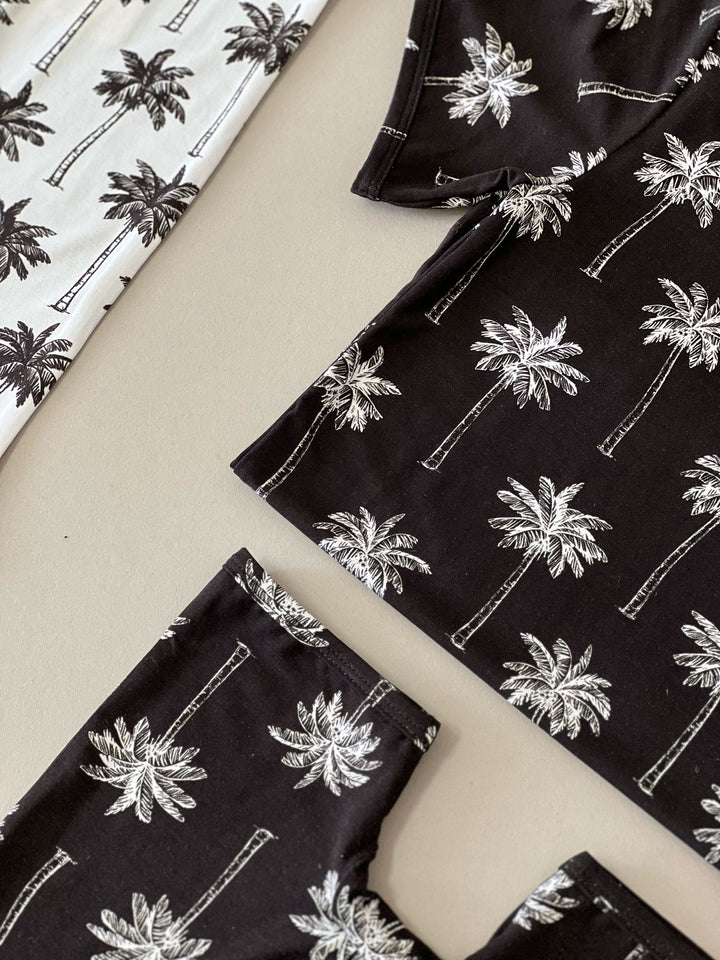 Bamboo Shorts Set | Palm Style Black