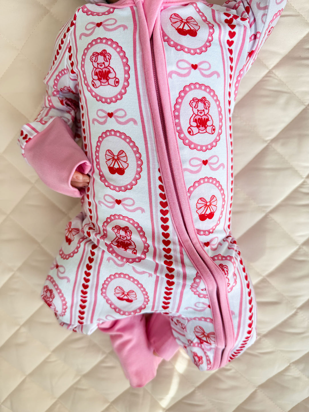 Bamboo Zip Romper | Cherry Bear