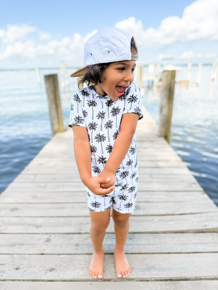 Bamboo Shorts Set | Palm Style White