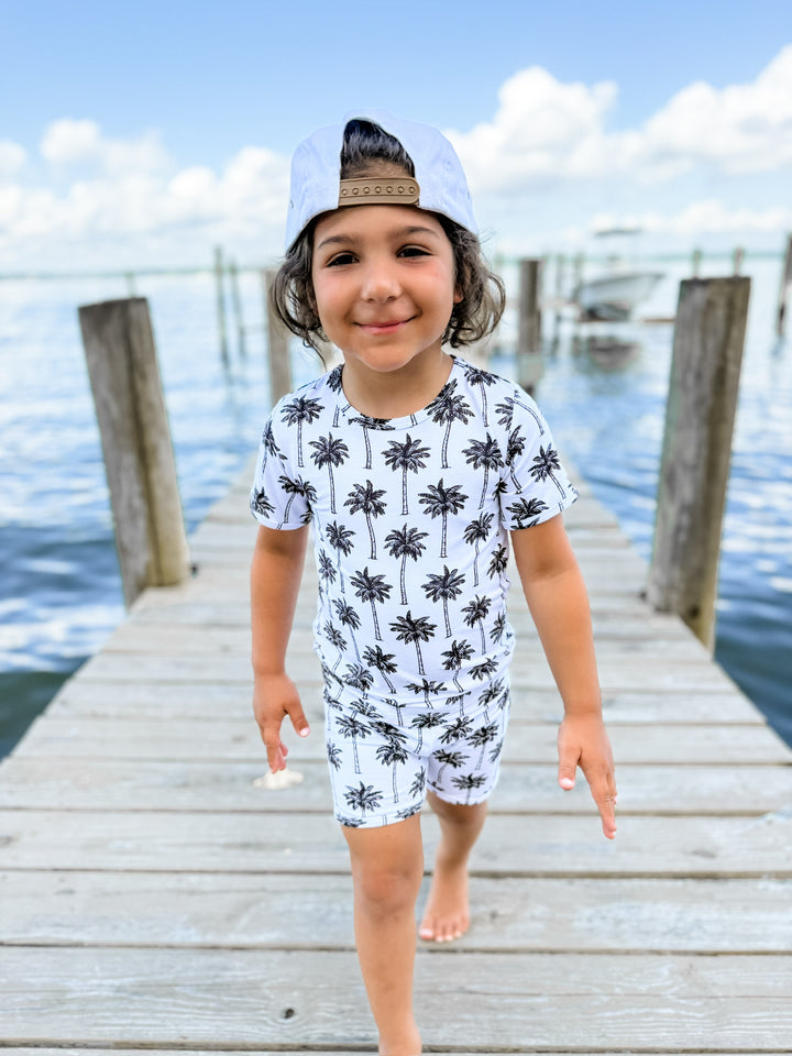 Bamboo Shorts Set | Palm Style White