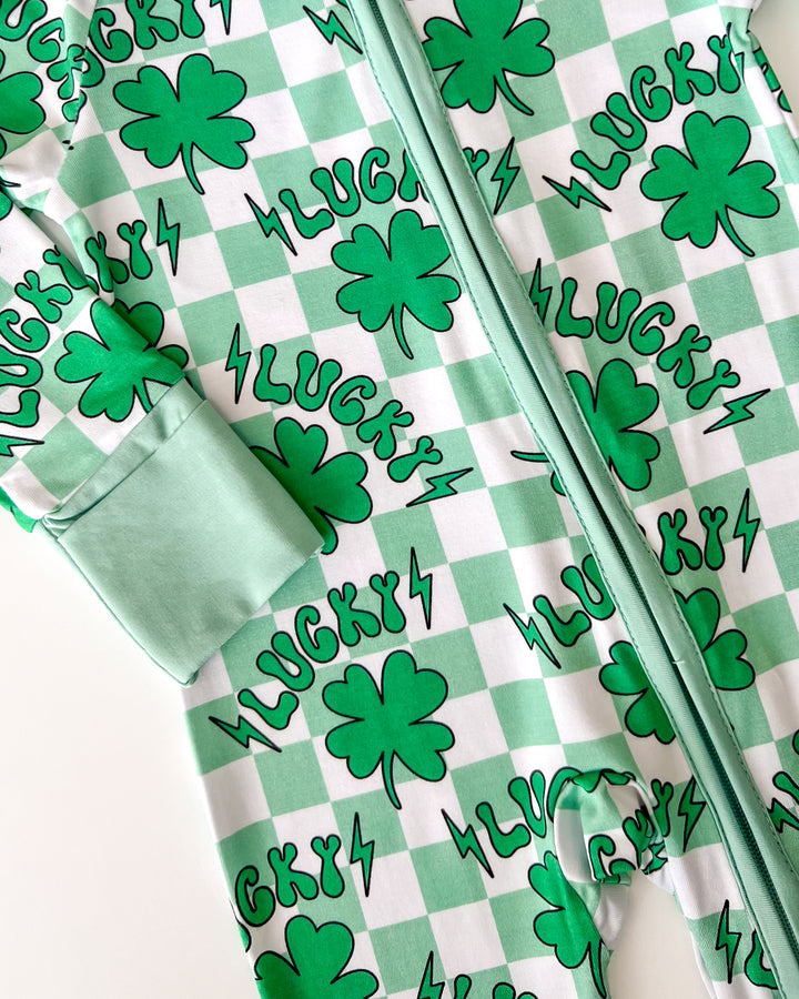 Bamboo Zip Romper | Lucky Shamrock