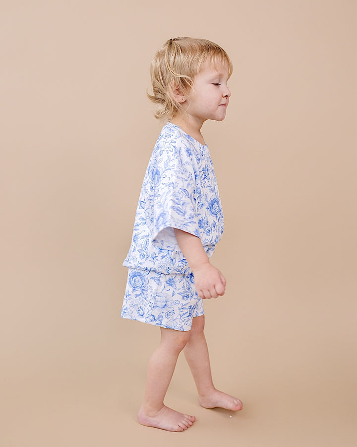 Shorts Set | Blue Flowers