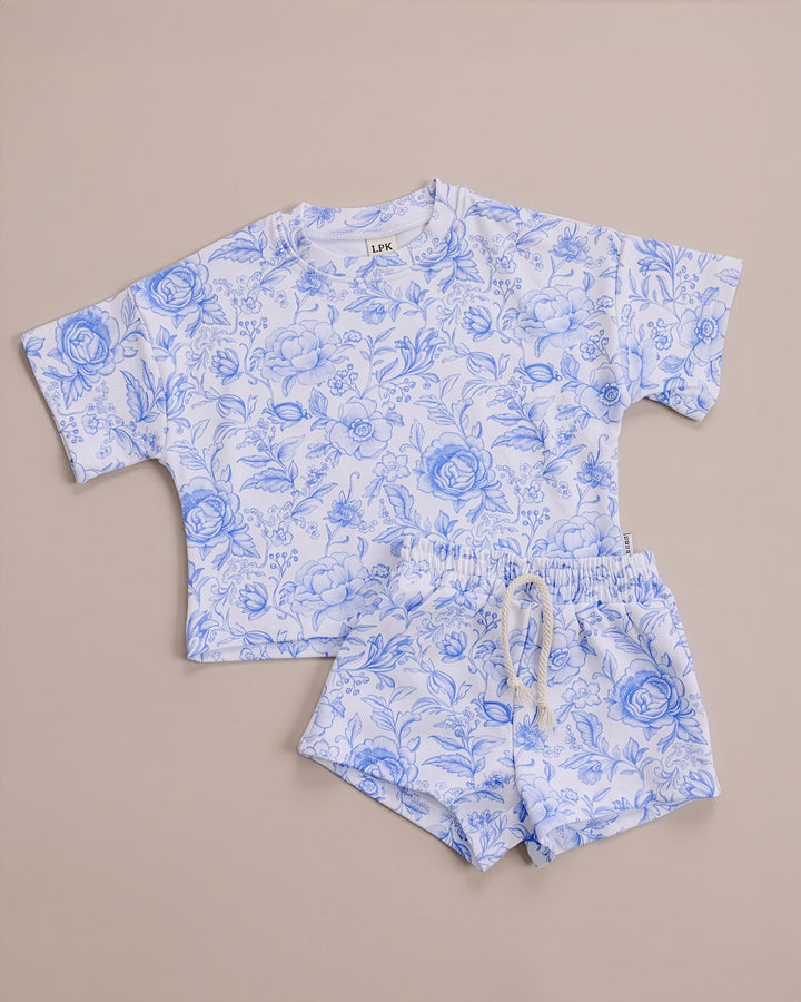 Shorts Set | Blue Flowers