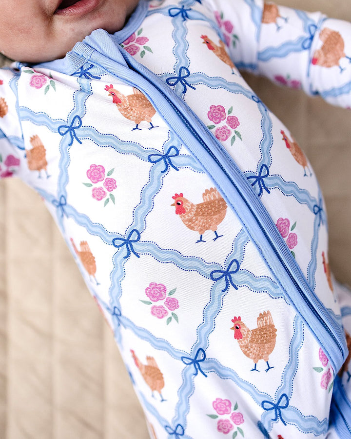 Bamboo Zip Romper | Chickens & Flowers